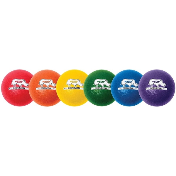 Dodge Ball Set, Low-Bounce, 6", 6/Set, Assorted